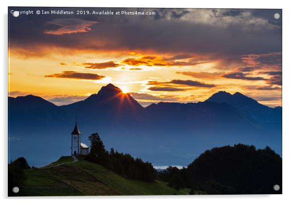 Sunrise over the Kamnik Alps Acrylic by Ian Middleton
