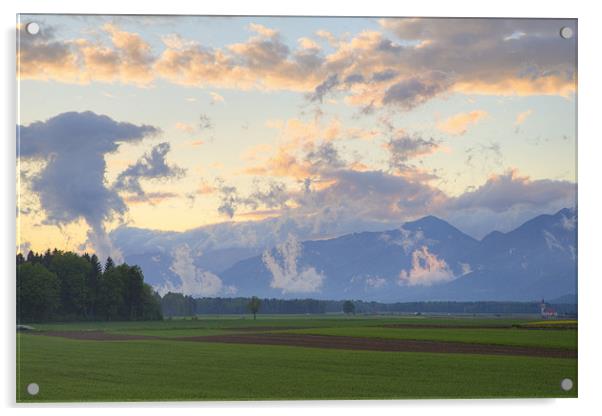Kamnik Alps after an evening storm Acrylic by Ian Middleton