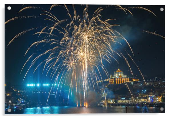Sao-Joao fireworks in Porto-1 Acrylic by Sergey Golotvin