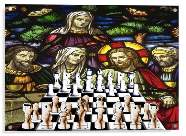 RELIGIOUS CHESS Acrylic by david hotchkiss