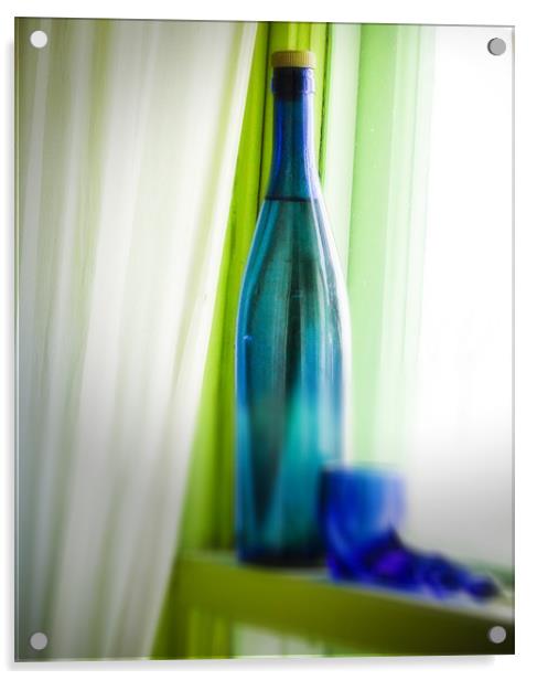 Blue bottle Acrylic by Jean-François Dupuis