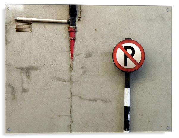 No Parking Acrylic by patrick dinneen