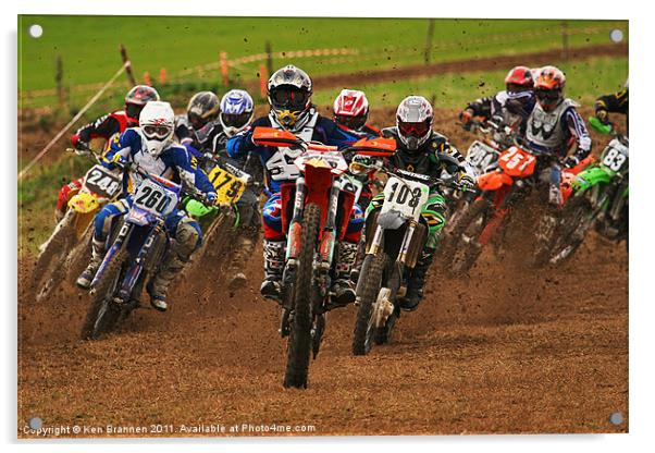 Motocross Bike race Acrylic by Oxon Images