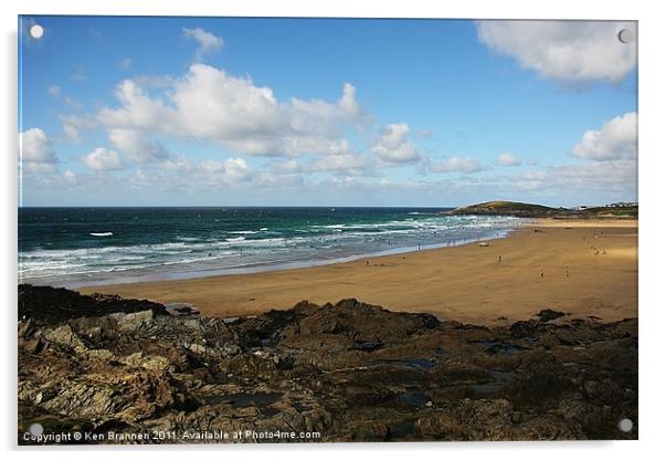 Fistral Beach Newquay Acrylic by Oxon Images