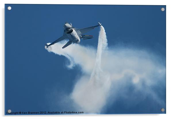 Belgian air force F16 spiral Acrylic by Oxon Images