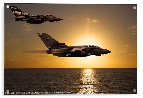 Sunset Sortie Tornado GR4 2 Acrylic by Oxon Images