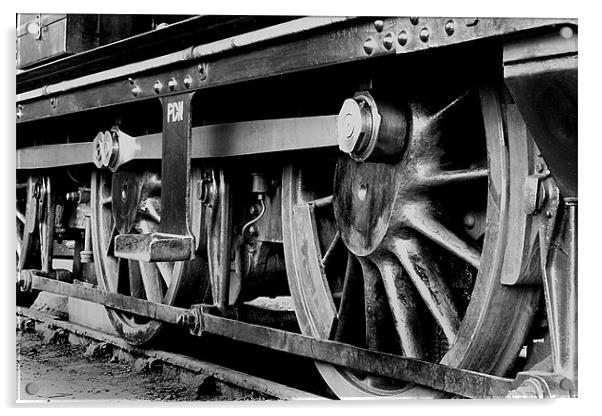 Steam Train Wheels Acrylic by Oxon Images