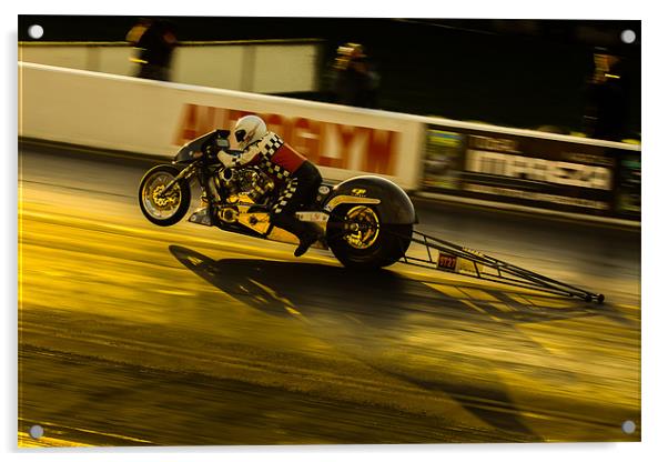 Drag bike at sunset Acrylic by Oxon Images