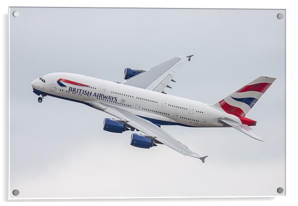 British Airways Airbus A380 Acrylic by Oxon Images