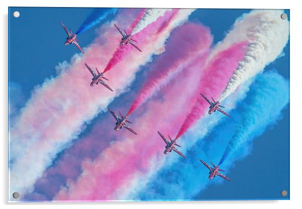 The RAF Red Arrows Waddington Acrylic by Oxon Images