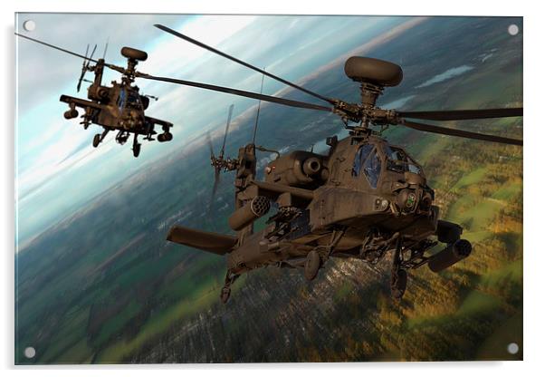 AH64 AAC Apache in flight Acrylic by Oxon Images