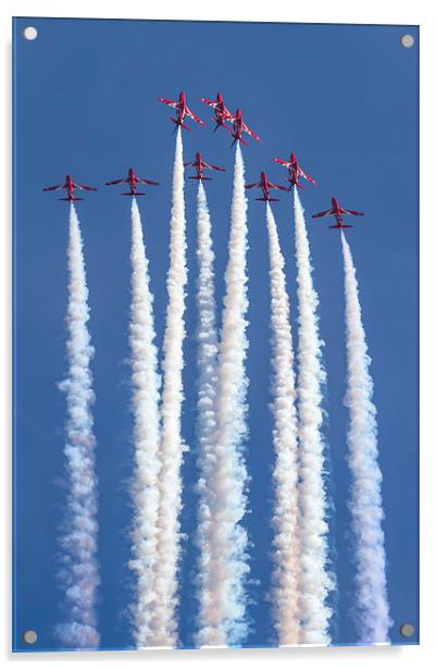 Red Arrows 5 4 spilt Acrylic by Oxon Images