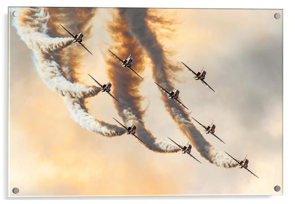 Red Arrows Farnborough 2008 Acrylic by Oxon Images