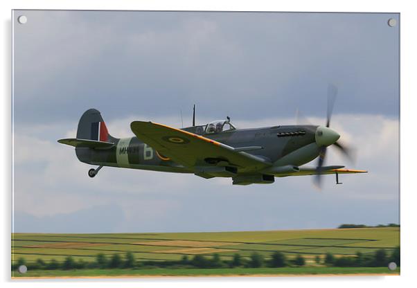  Low Spitfire at Duxford Acrylic by Oxon Images
