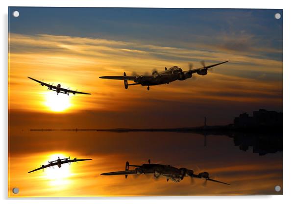  Lancasters make Landfall over Brighton Acrylic by Oxon Images