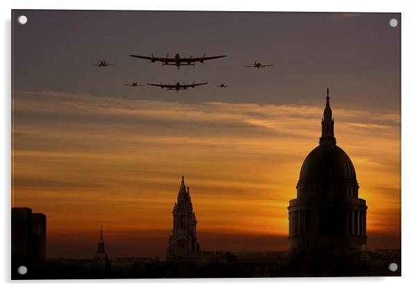 BBMF Sunset over St Pauls Acrylic by Oxon Images