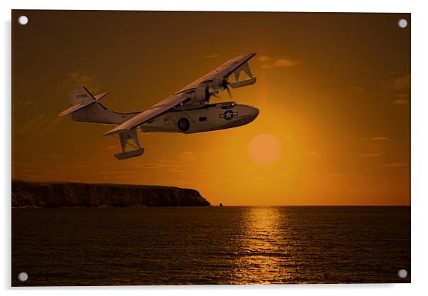  PBY Catalina sunset Acrylic by Oxon Images