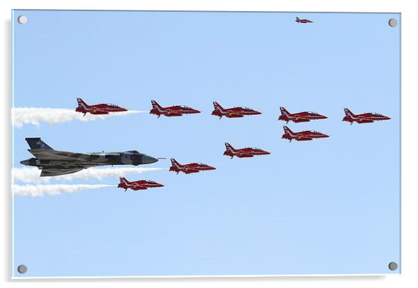  Vulcan and Red Arrows RIAT 2015 Acrylic by Oxon Images