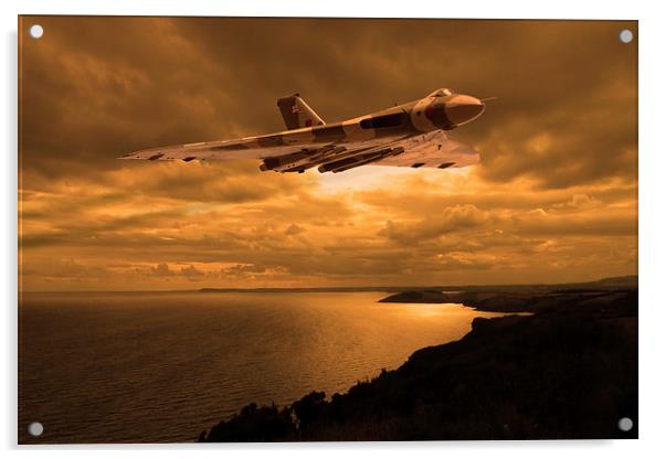 Vulcan Bomber at sunset Acrylic by Oxon Images