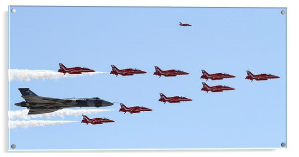  Vulcan Bomber Flypast with Red Arrows Acrylic by Oxon Images