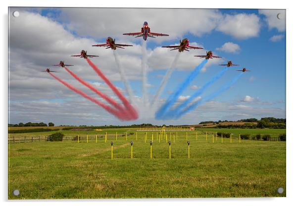  Red Arrows running in at Brize Acrylic by Oxon Images