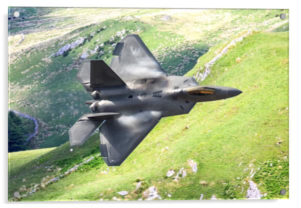F22 Raptor low level Acrylic by Oxon Images