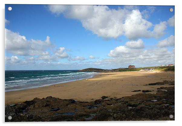 Fistral beach Newquay Acrylic by Oxon Images