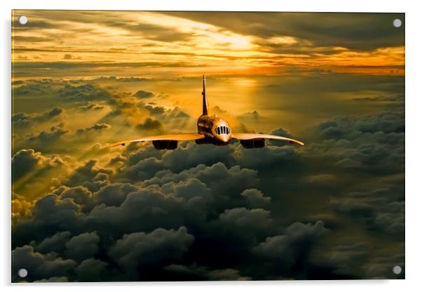 Concorde Supersonic Sunset Acrylic by Oxon Images