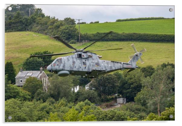 Royal Navy Merlin low level Acrylic by Oxon Images
