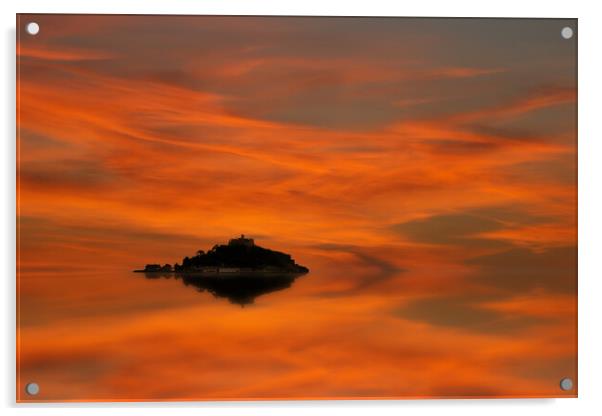 St Michaels Mount reflected Acrylic by Oxon Images