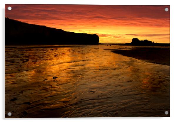 Perranporth sunset Acrylic by Oxon Images