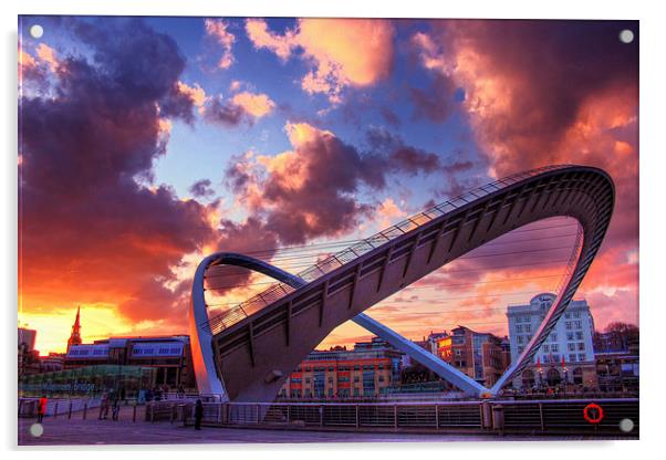  The Millennium Bridge, Sunset. Acrylic by Toon Photography