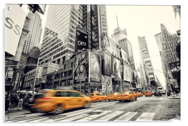 Times Square Zoom Acrylic by Toon Photography