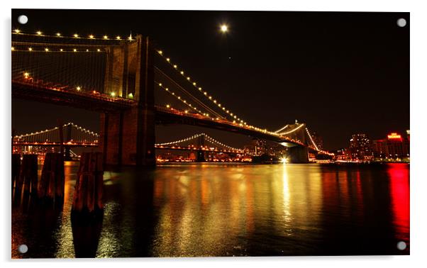 Brooklyn Bridge, New York Acrylic by Viraj Nagar