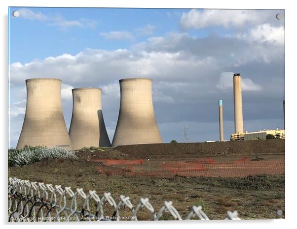Now We Are Gone - the Didcot Cooling Towers Acrylic by Heather Gale