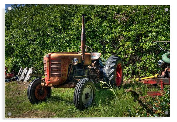Scilly Tractor Acrylic by David Wilkins
