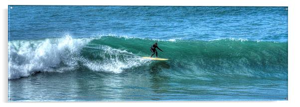  Surfer at Polzeath Acrylic by David Wilkins
