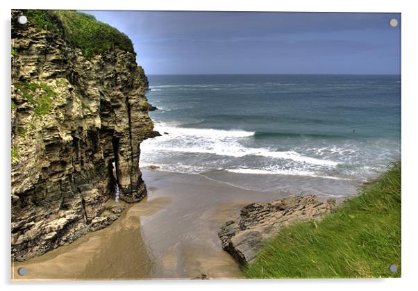 Elephant Rock Bossiney Acrylic by David Wilkins