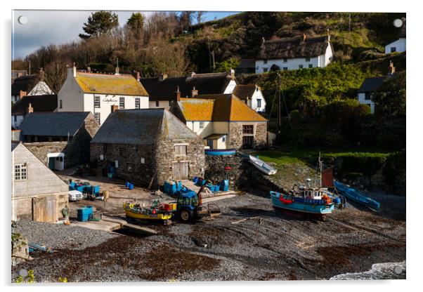 Cadgwith Cove Cornwall Acrylic by David Wilkins