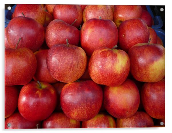red group of apples Acrylic by Laszlo Slezak