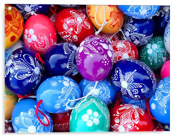 Easter eggs painted decoration Acrylic by Laszlo Slezak