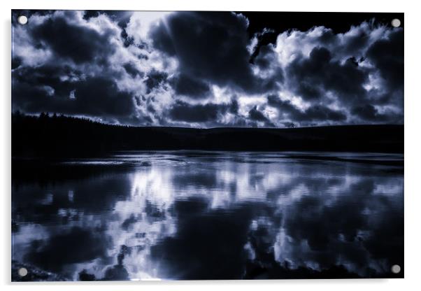 Venford Reservoir, Dartmoor, Devon. Acrylic by David Hare