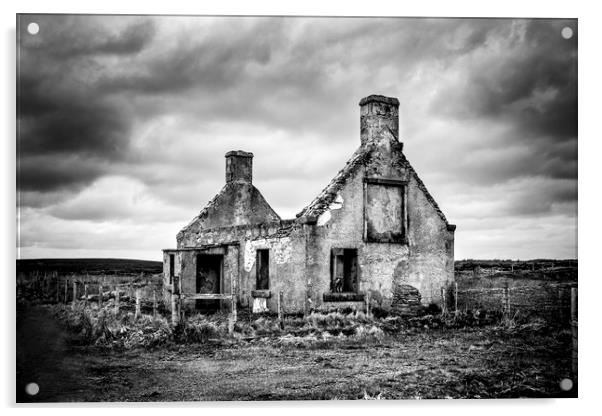 Derelict Croft Acrylic by David Hare