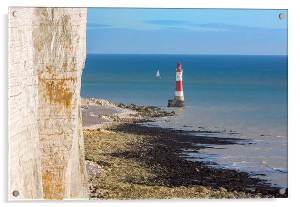 Beachy Head Lighthouse Acrylic by David Hare