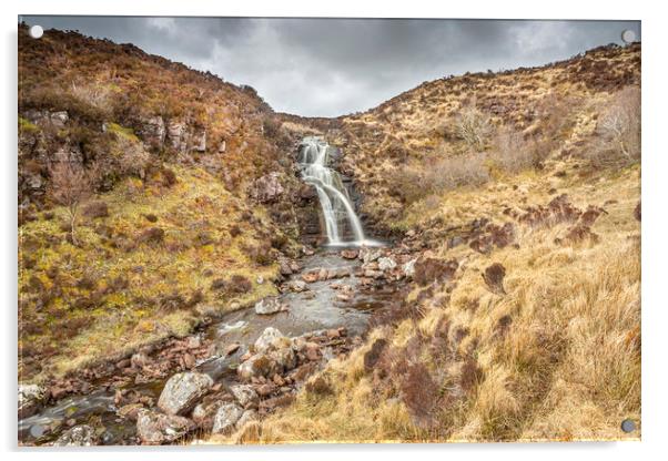 Highland Waterfall Acrylic by David Hare