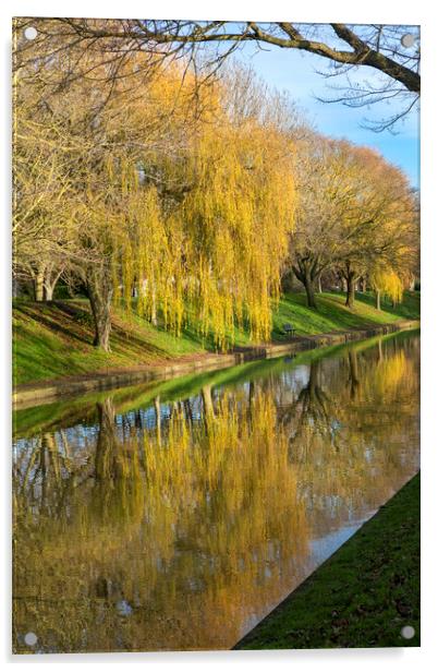 Canal Reflections Acrylic by David Hare