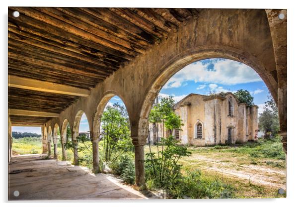 Ayios Panteleimon Monastery, Cyprus Acrylic by David Hare