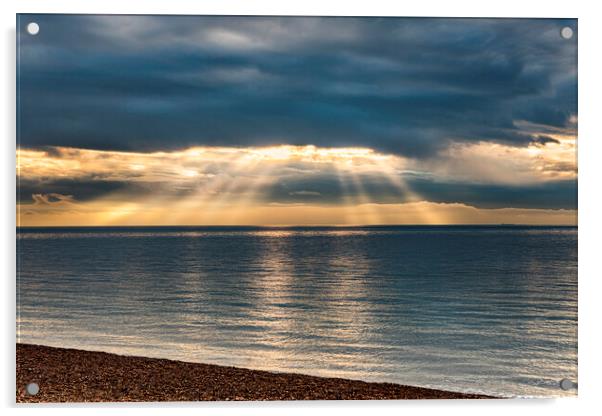 Sunrise over the English Channel Acrylic by David Hare