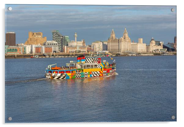 Mersey Ferry Acrylic by David Hare