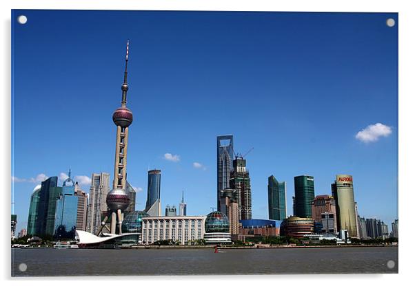 Pudong Skyline-Shanghai Acrylic by Jim Leach
